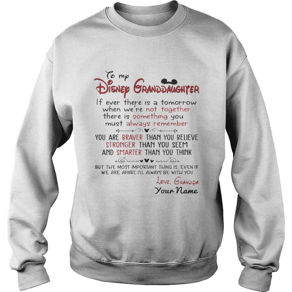 Personalized Name From Grandpa To My Disney Granddaughter TShirt Sweatshirt