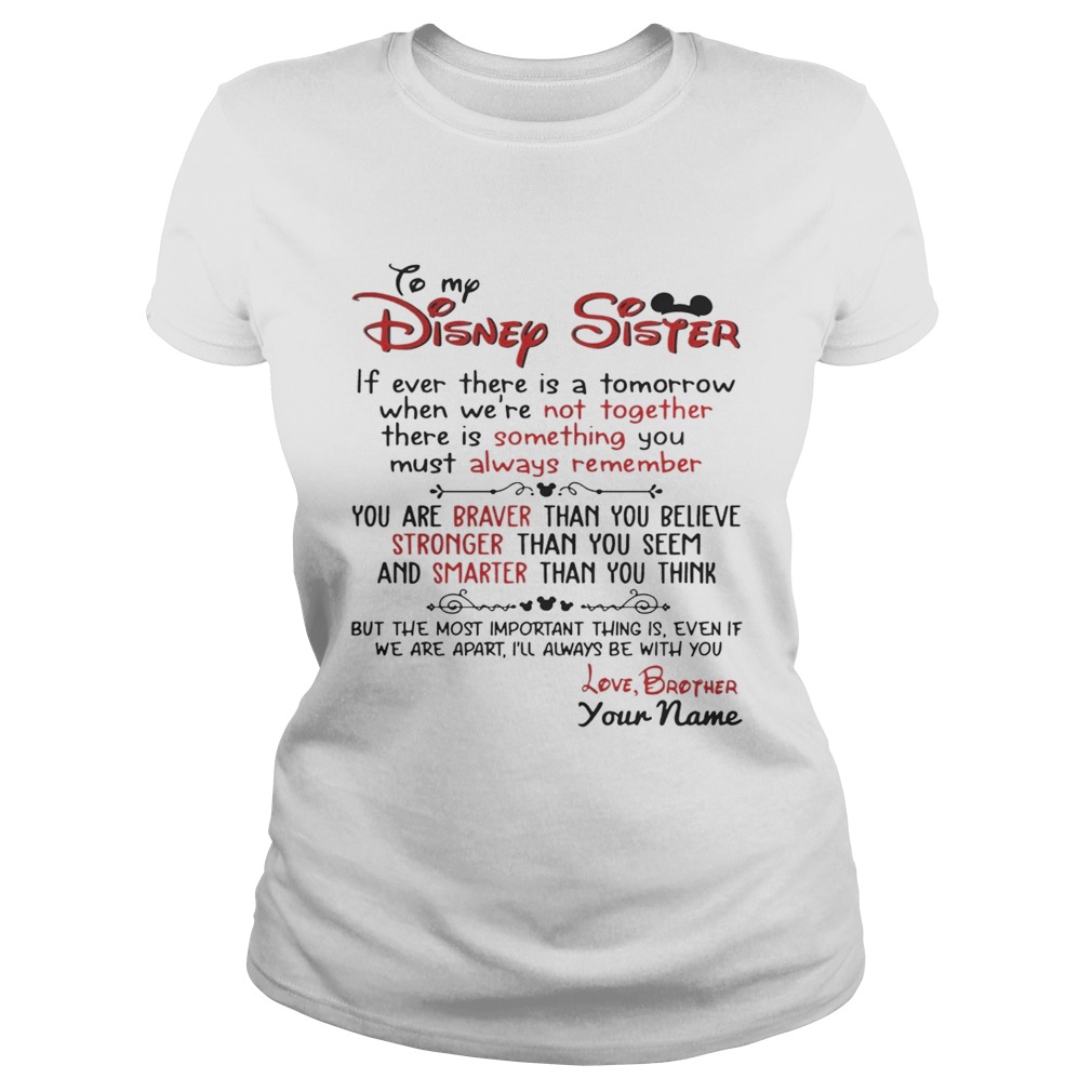 Personalized Name From Sister To My Disney Sister T Classic Ladies