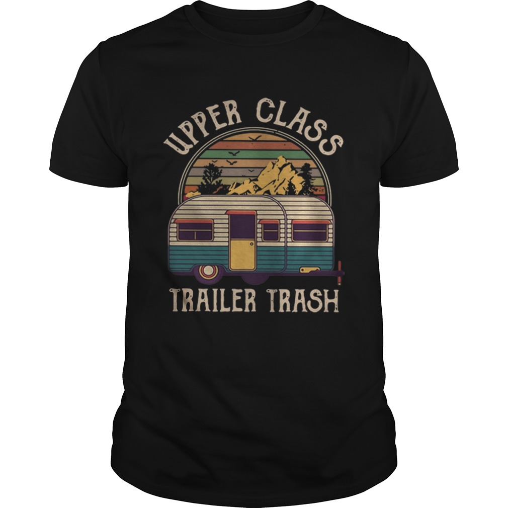 Premium Camping Upper class trailer trash vintage sunset shirt