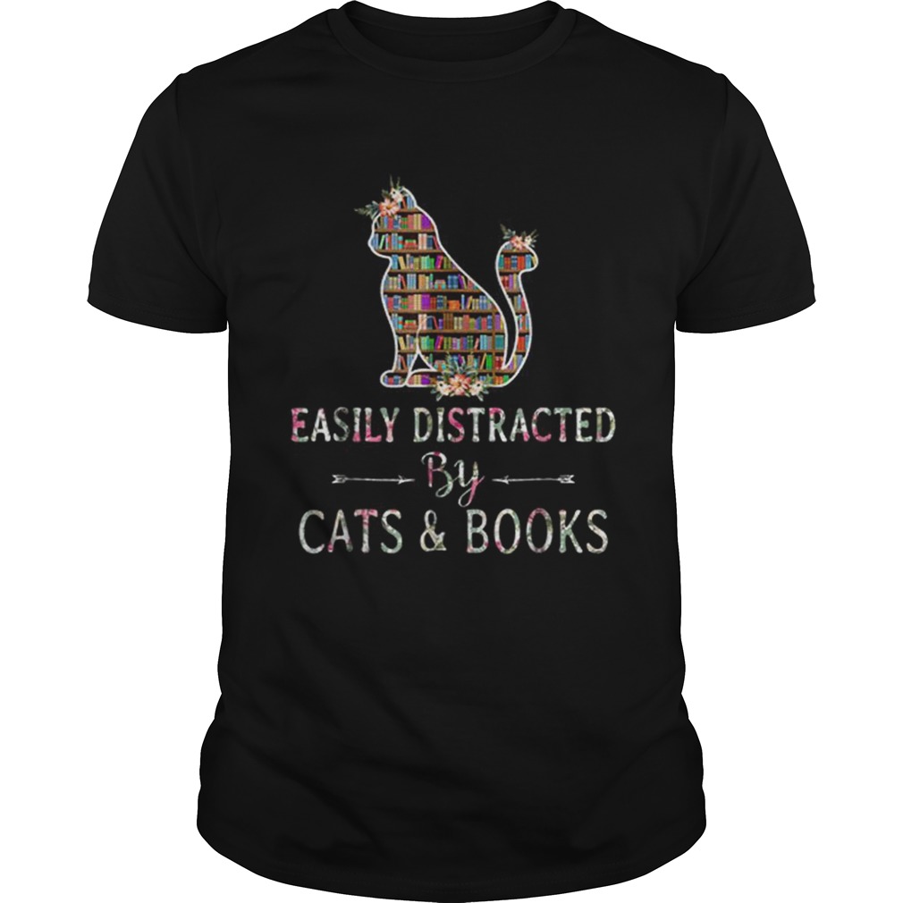Premium Cat LoverBook LoverEasily Distracted By Cat And Books Unisex