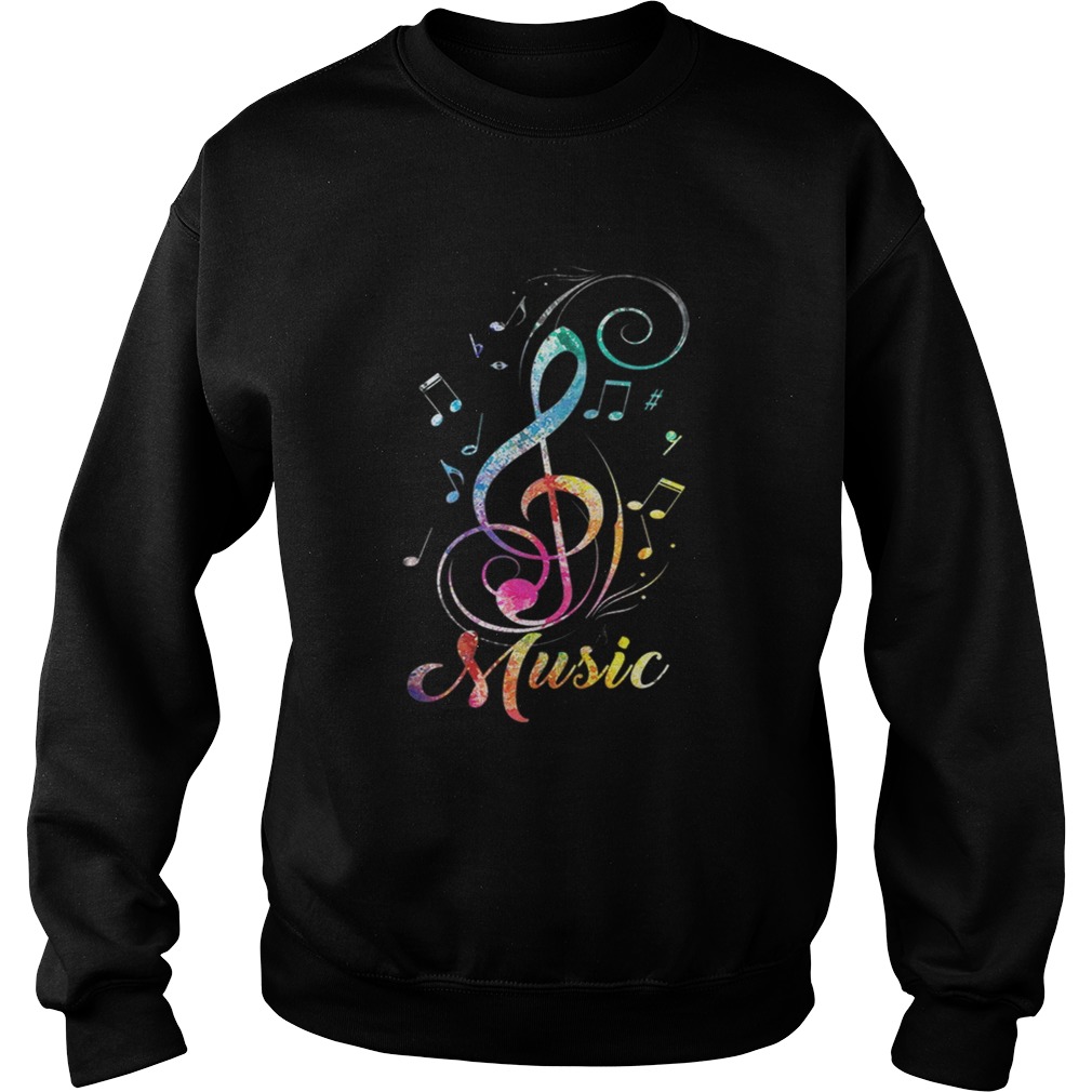 Pretty Funky Colorful Music Sol Key Treble Clef Musical Sweatshirt