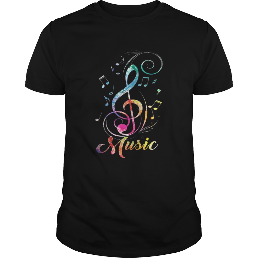 Pretty Funky Colorful Music Sol Key Treble Clef Musical shirt