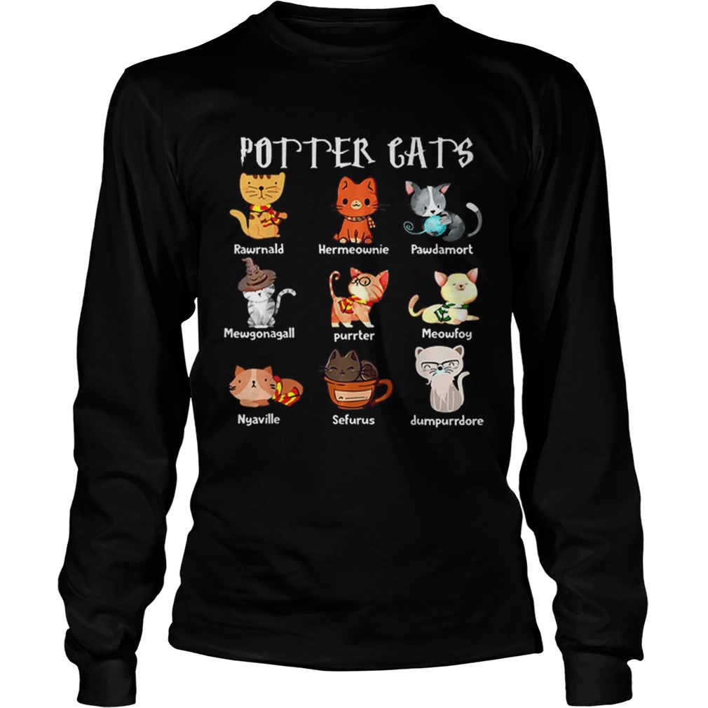 Pretty Purrter Cats Cute Harry Potter And Cats Pawter Meowfoy Dumpurrdore Pawdamort LongSleeve