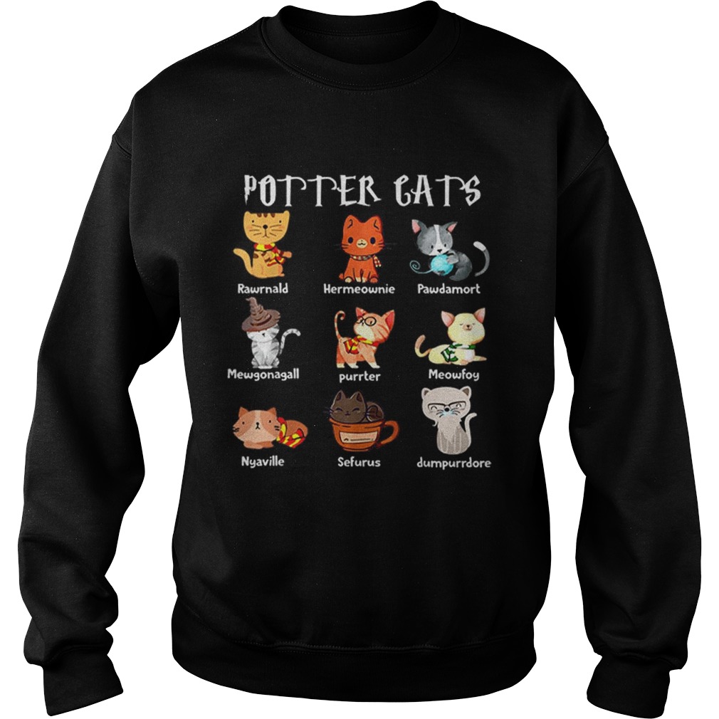 Pretty Purrter Cats Cute Harry Potter And Cats Pawter Meowfoy Dumpurrdore Pawdamort Sweatshirt