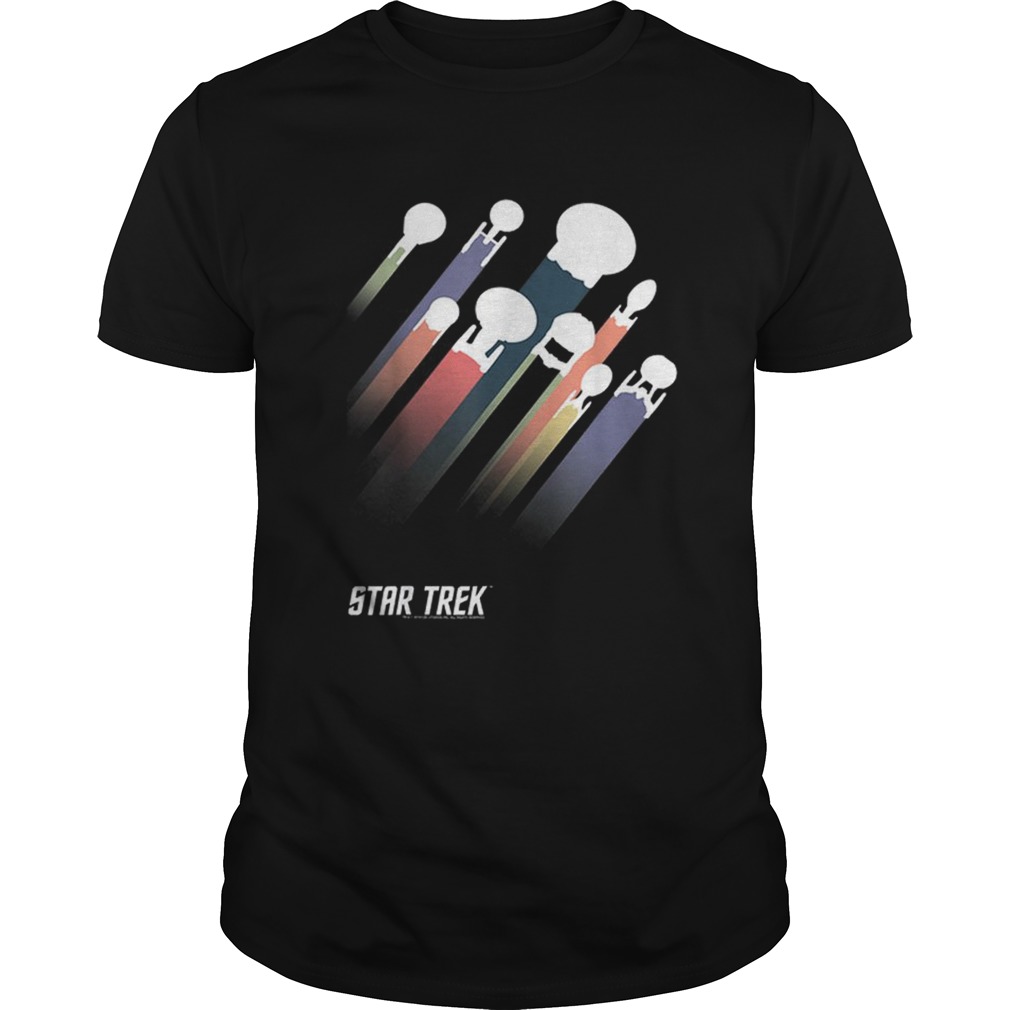 Pretty Star Trek Federation Ships Rainbow Stripe Unisex