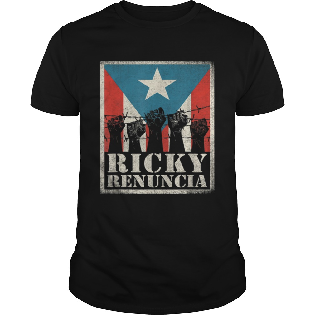 Puerto Rico Ricky Renuncia Bandera Negra Boricua Flag shirt