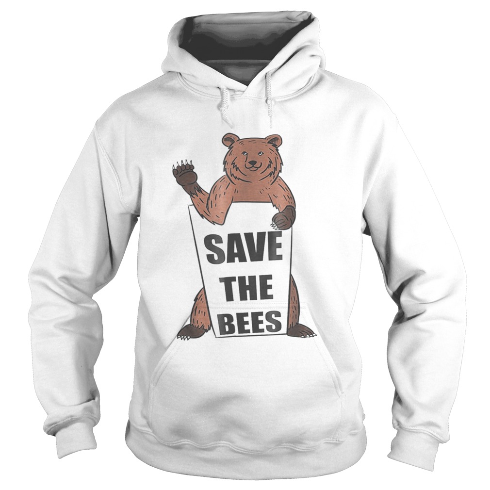 Save The Bees Grizzly Bear Funny Adorable Hoodie