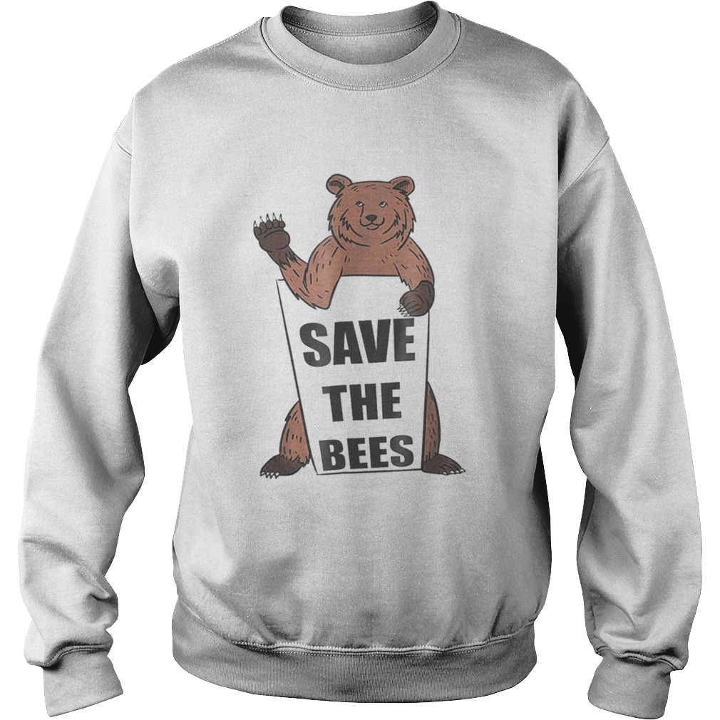 Save The Bees Grizzly Bear Funny Adorable Sweatshirt