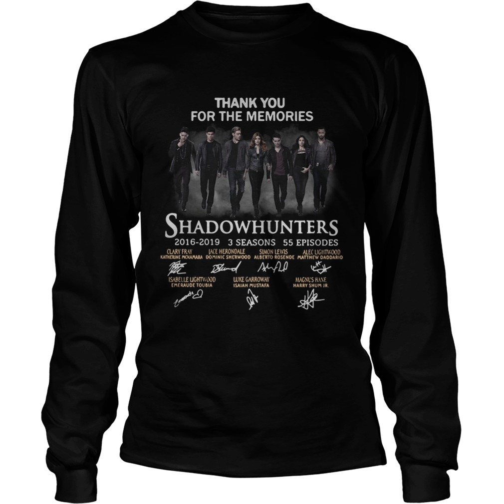 Shadowhunters 2016 2019 signature thank you for the memories LongSleeve
