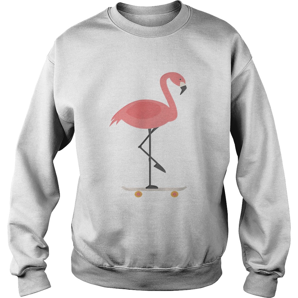 Skate Boarding Flamingo Pink Flamingo Novelty Sweatshirt