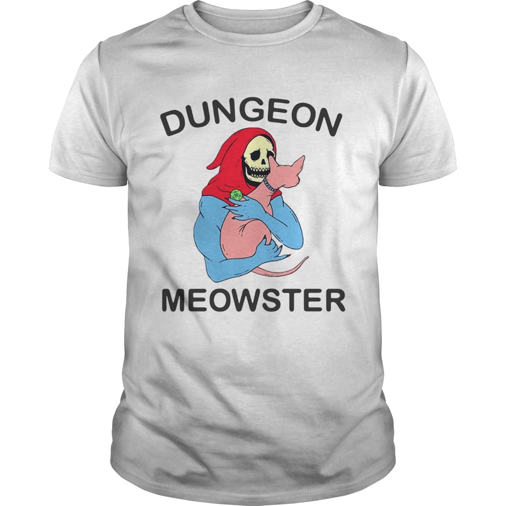 Skull hugging cat Dungeon meowster shirt