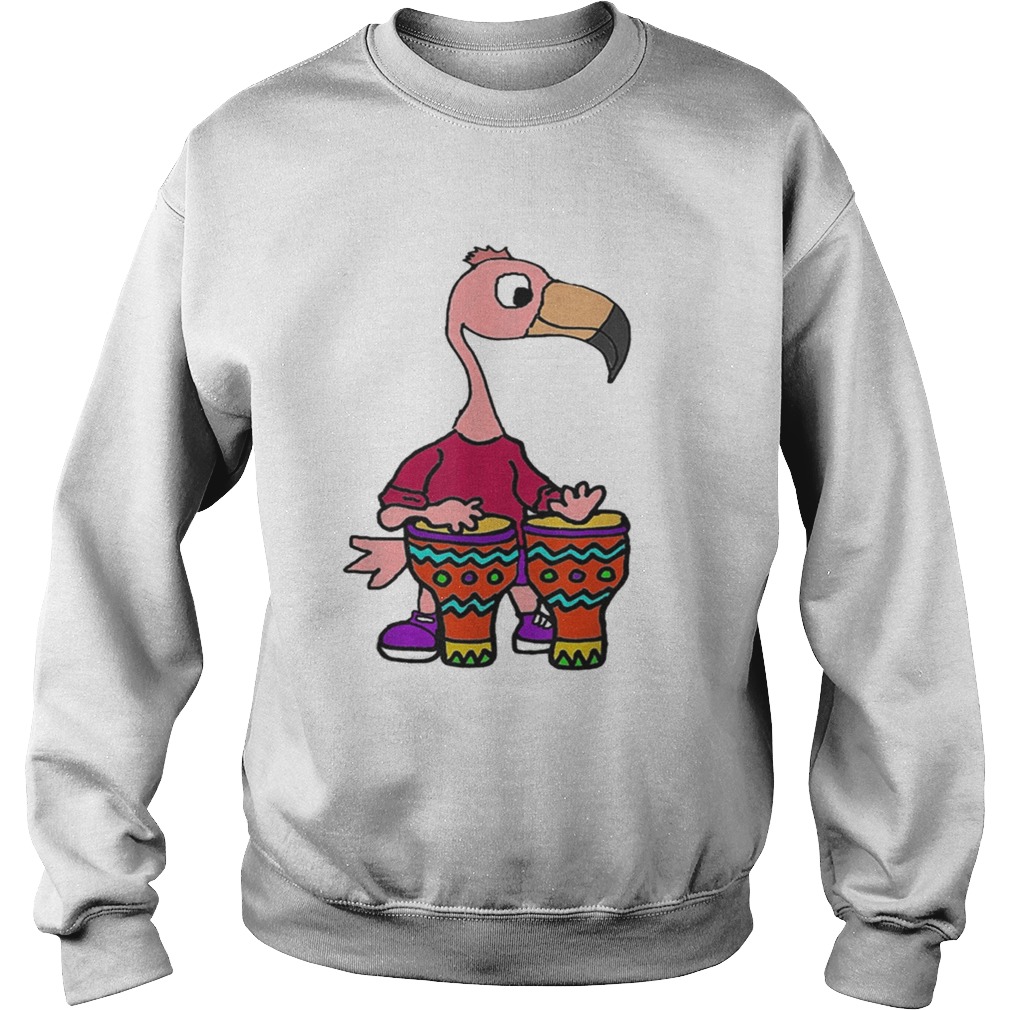 Smileteesmusic Cute Flamingo Playing Bongo Drums Sweatshirt