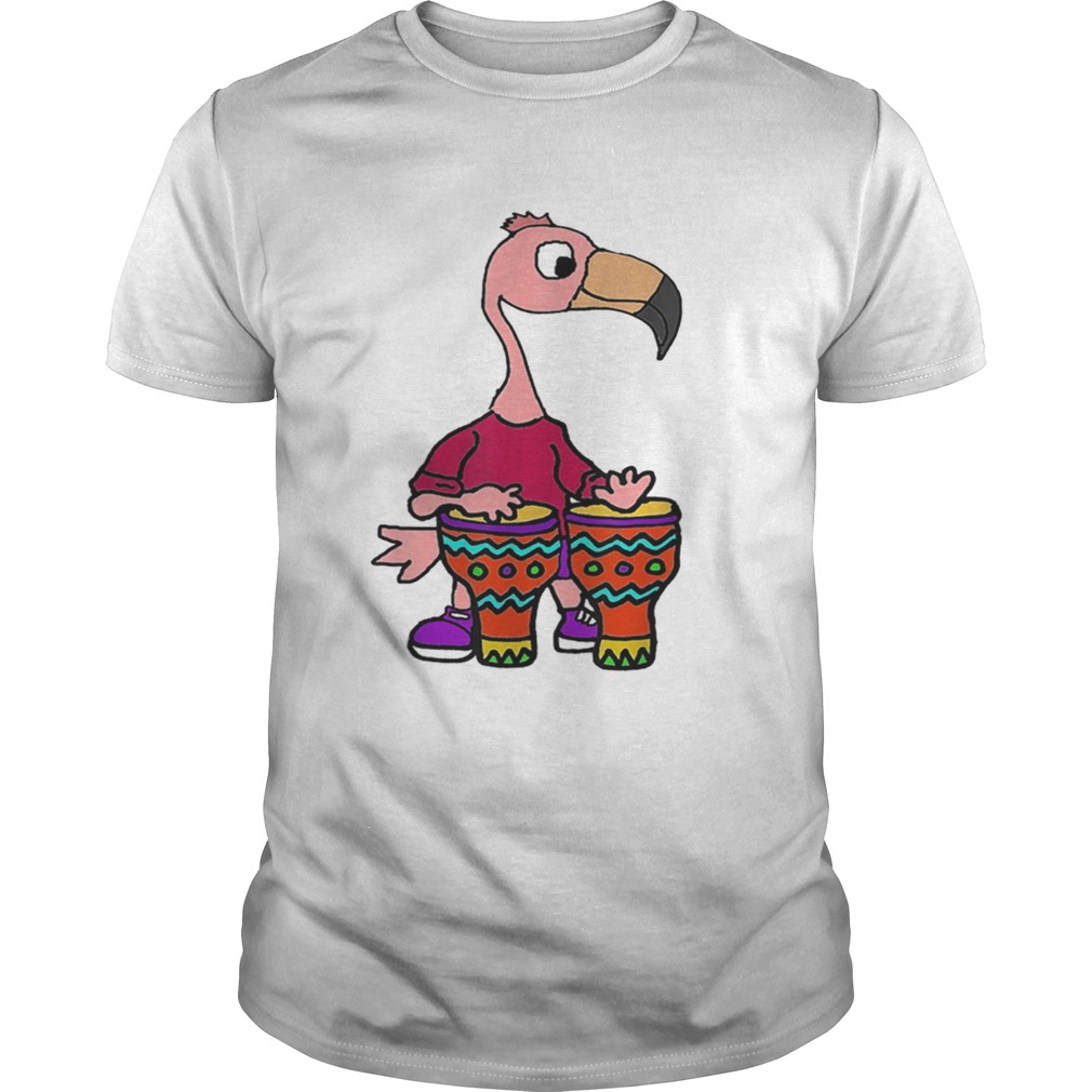 Smileteesmusic Cute Flamingo Playing Bongo Drums shirt