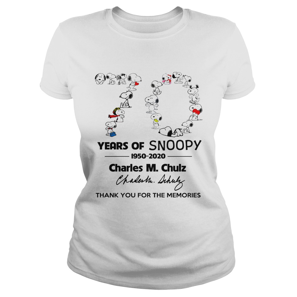 Snoopy 70th Anniversary 1950 2020 Charles M Schulz thank you Classic Ladies