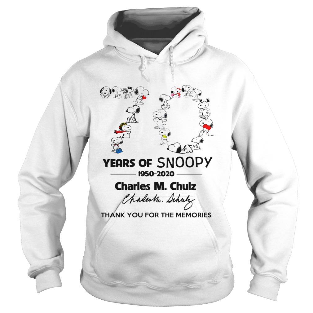 Snoopy 70th Anniversary 1950 2020 Charles M Schulz thank you Hoodie