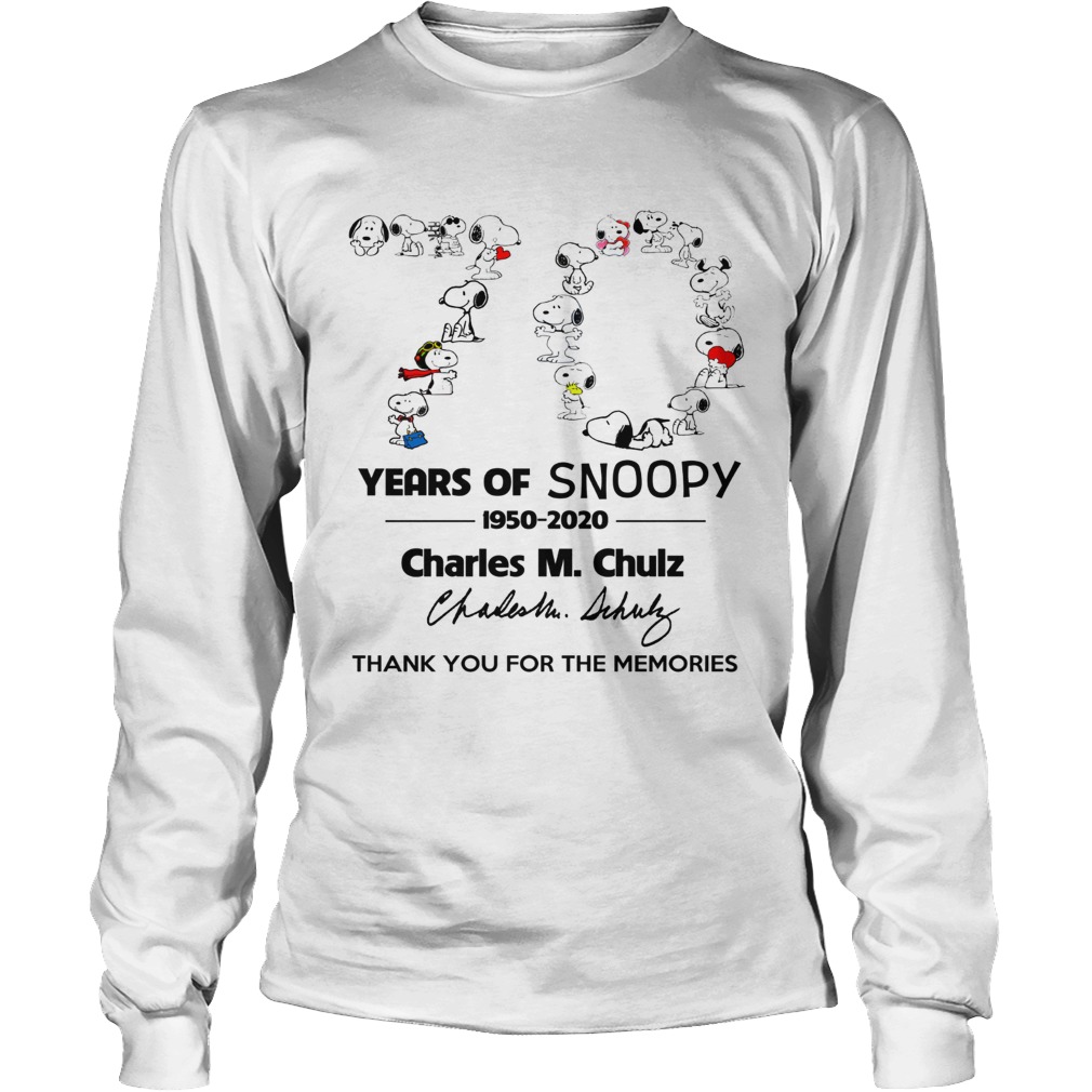 Snoopy 70th Anniversary 1950 2020 Charles M Schulz thank you LongSleeve