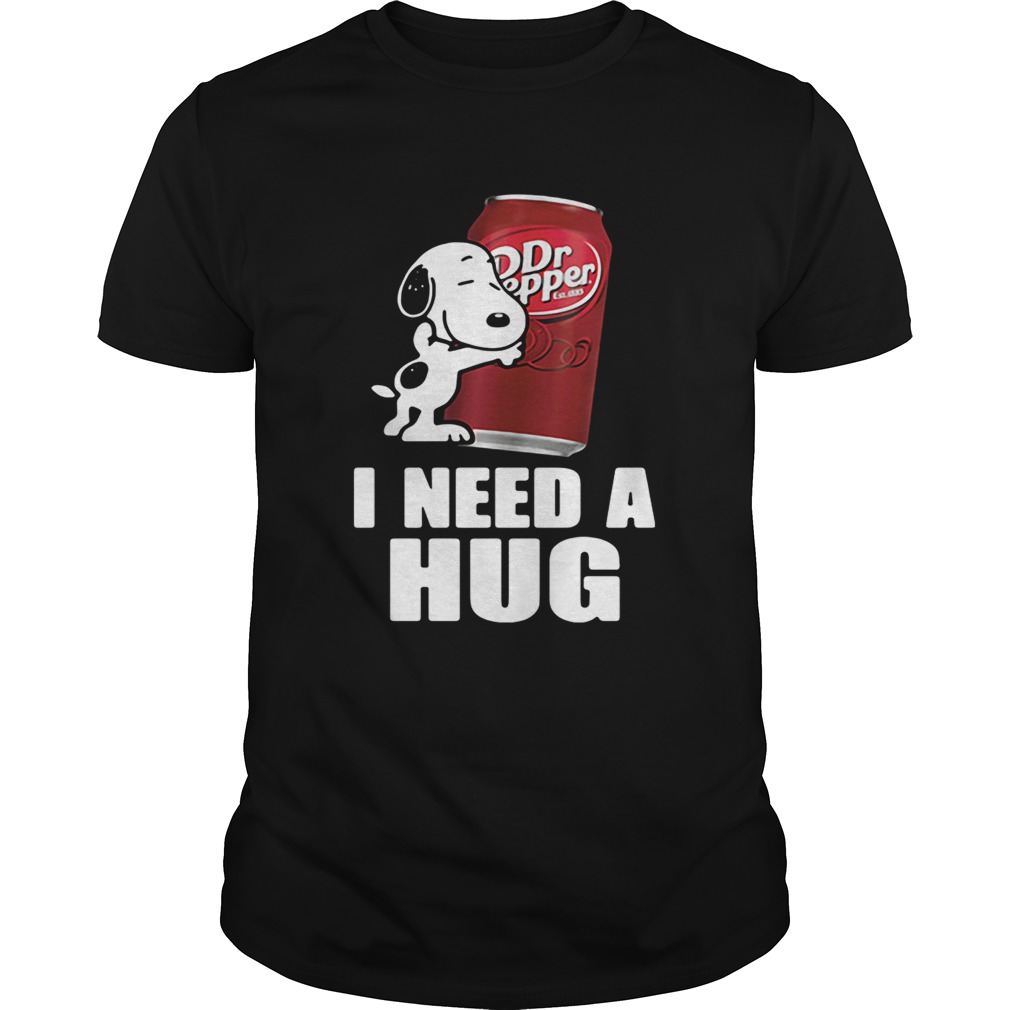 Snoopy hugging Dr Pepper I need a hug shirt