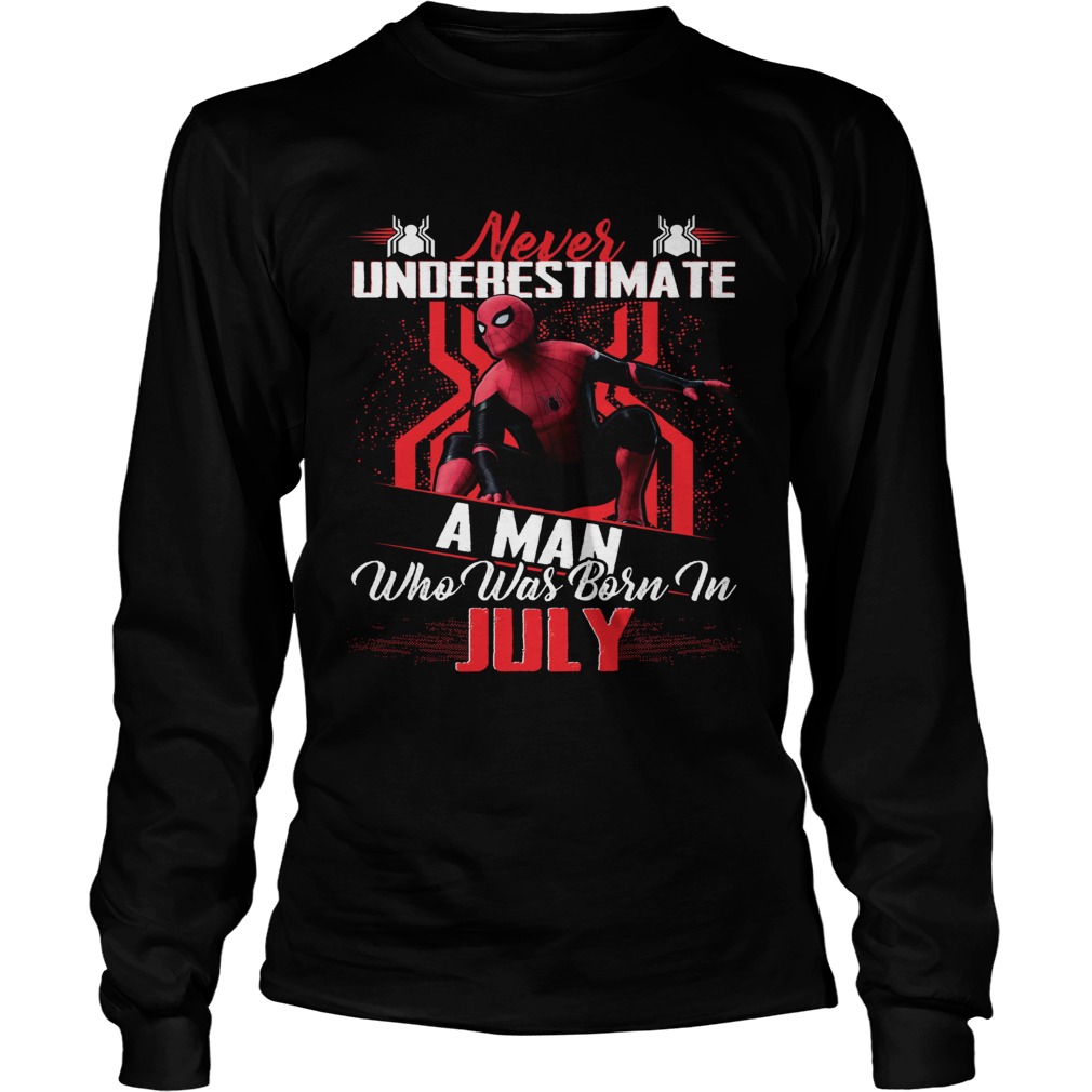 Spiderman never underestimate a man who was born in July LongSleeve