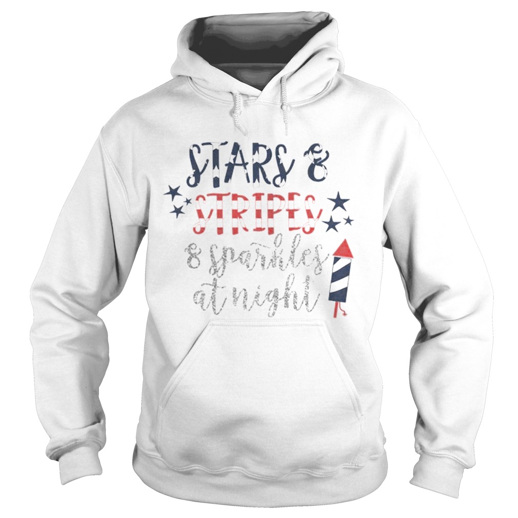 Stars and Stripes Sparkles at Night 4th of July Men Women Premium Hoodie