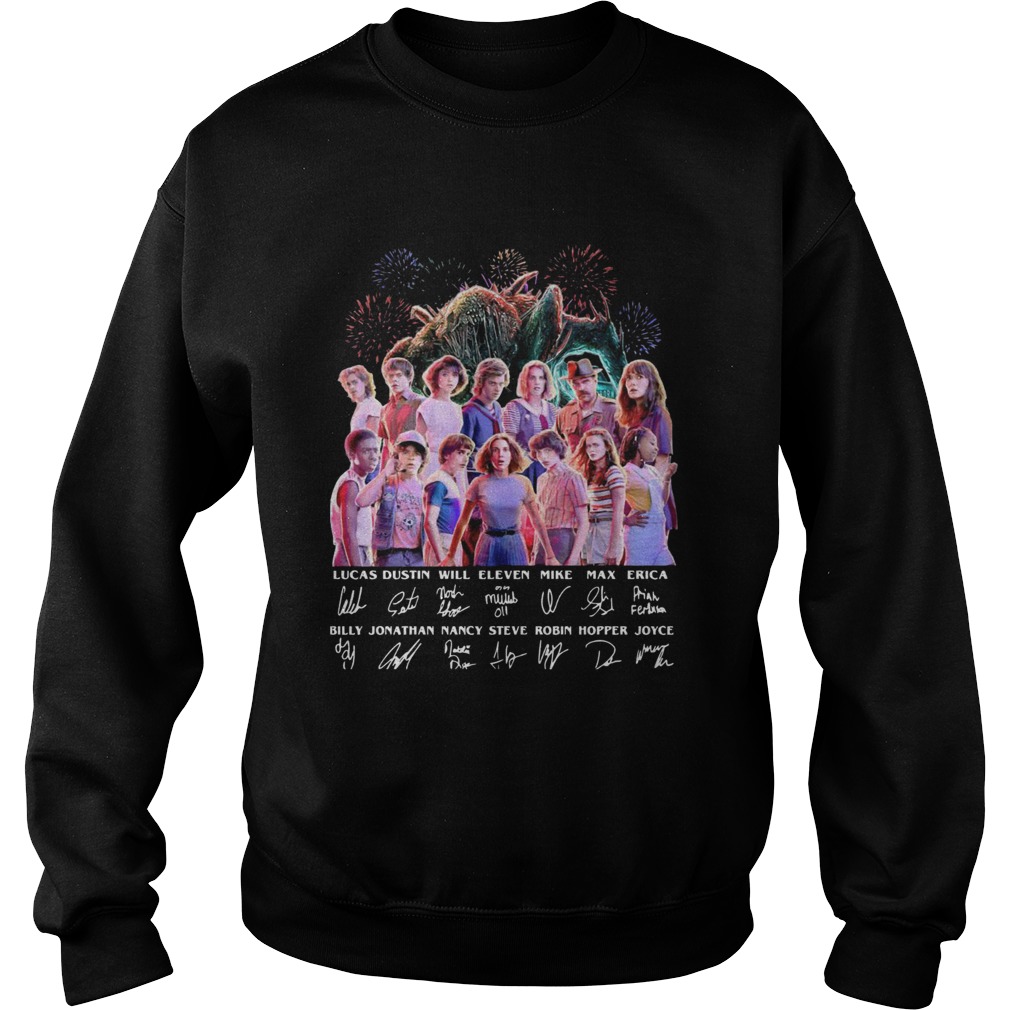 Stranger Things Lucas Dustin Will Eleven Mike Max Erica Billy signatures Sweatshirt