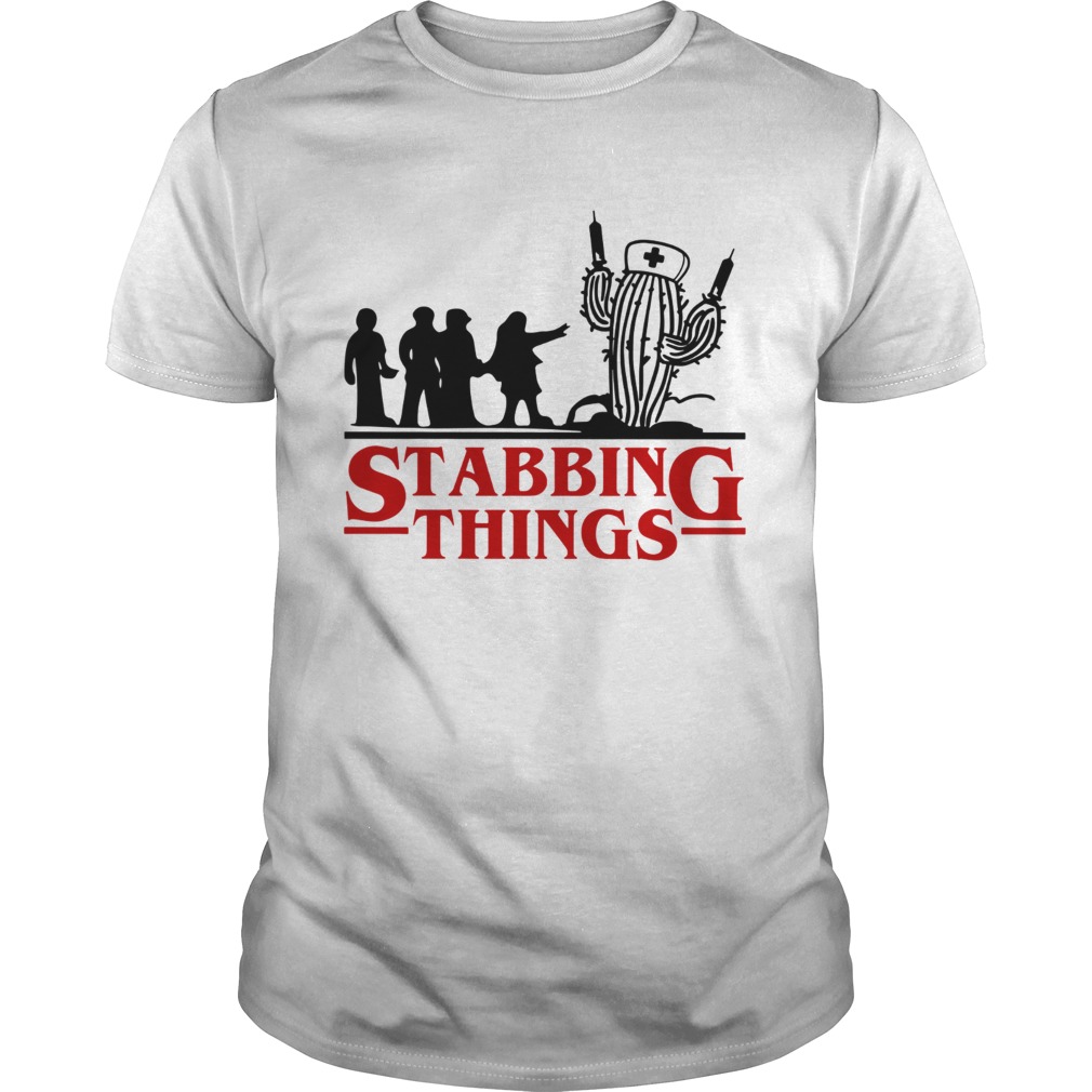 Stranger Things Stabbing Things nurse cactus shirt