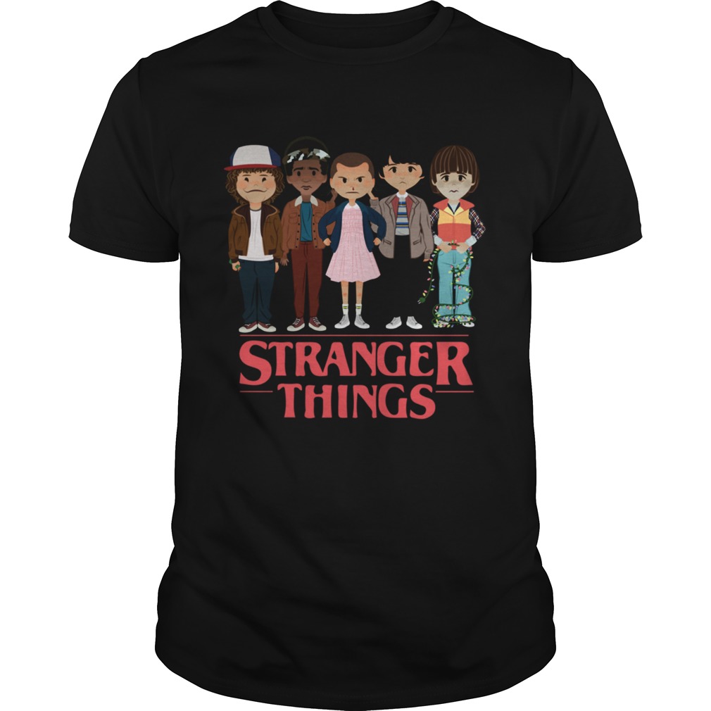 Stranger Things angry cartoon characters face shirt