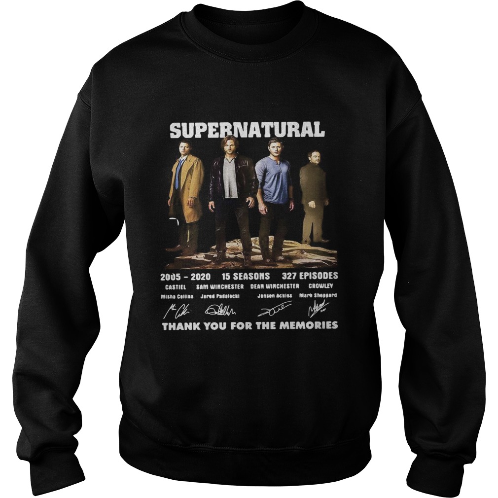 Supernatural 20052020 thank you for the memories signatures Sweatshirt