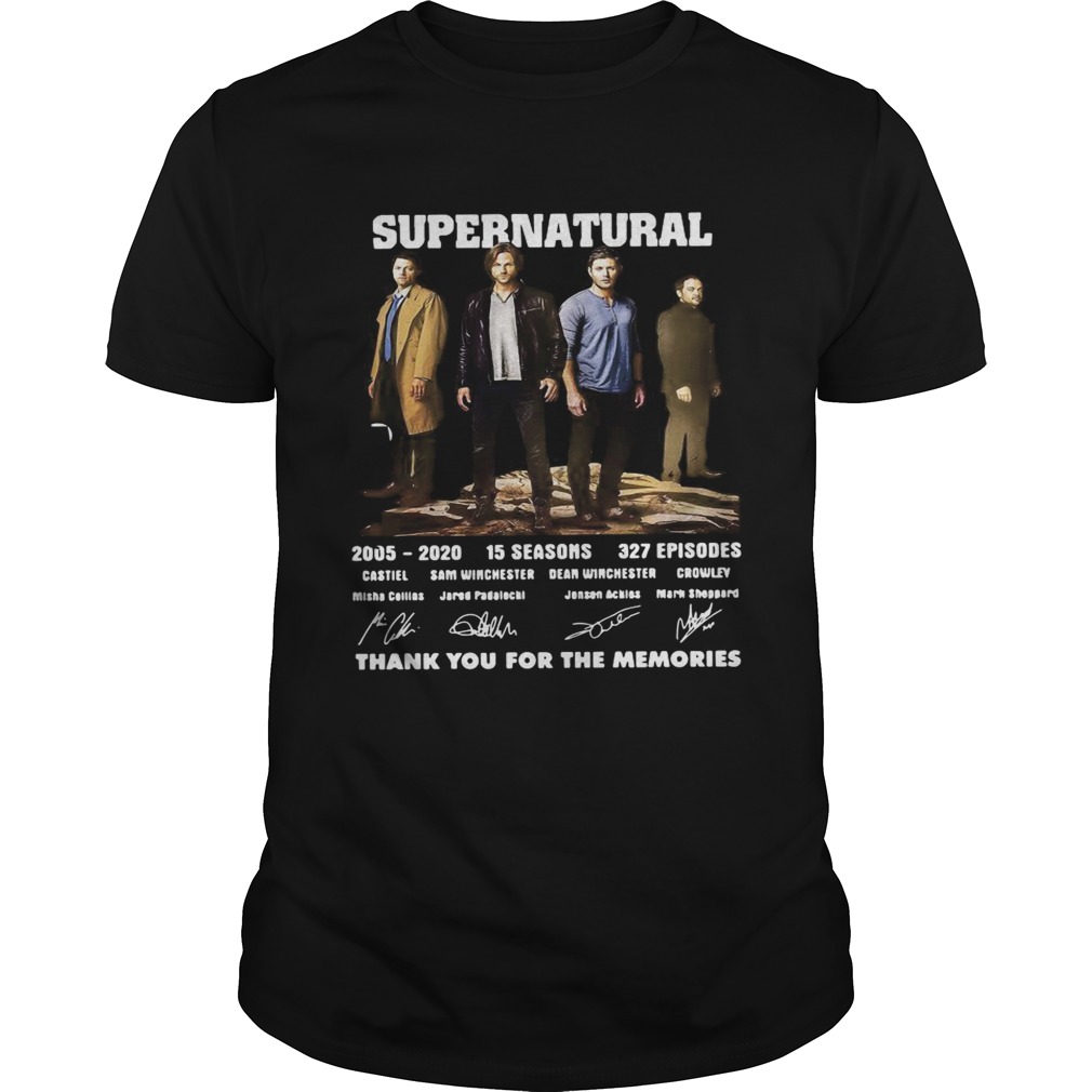 Supernatural 20052020 thank you for the memories signatures shirt