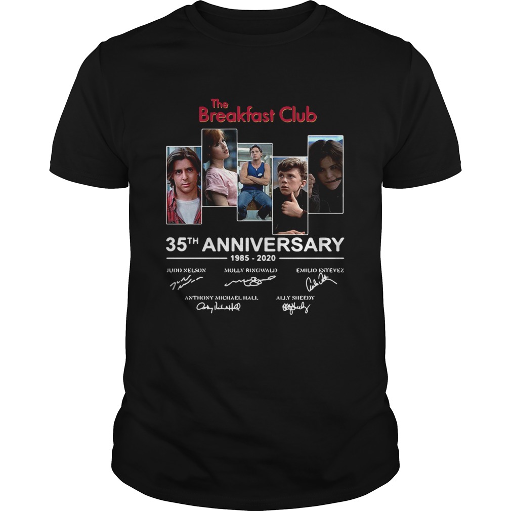 The Breakfast Club 35th anniversary 1985 2020 signature shirt