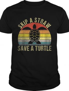Top Vintage Retro Skip A Straw Save A Turtle shirt