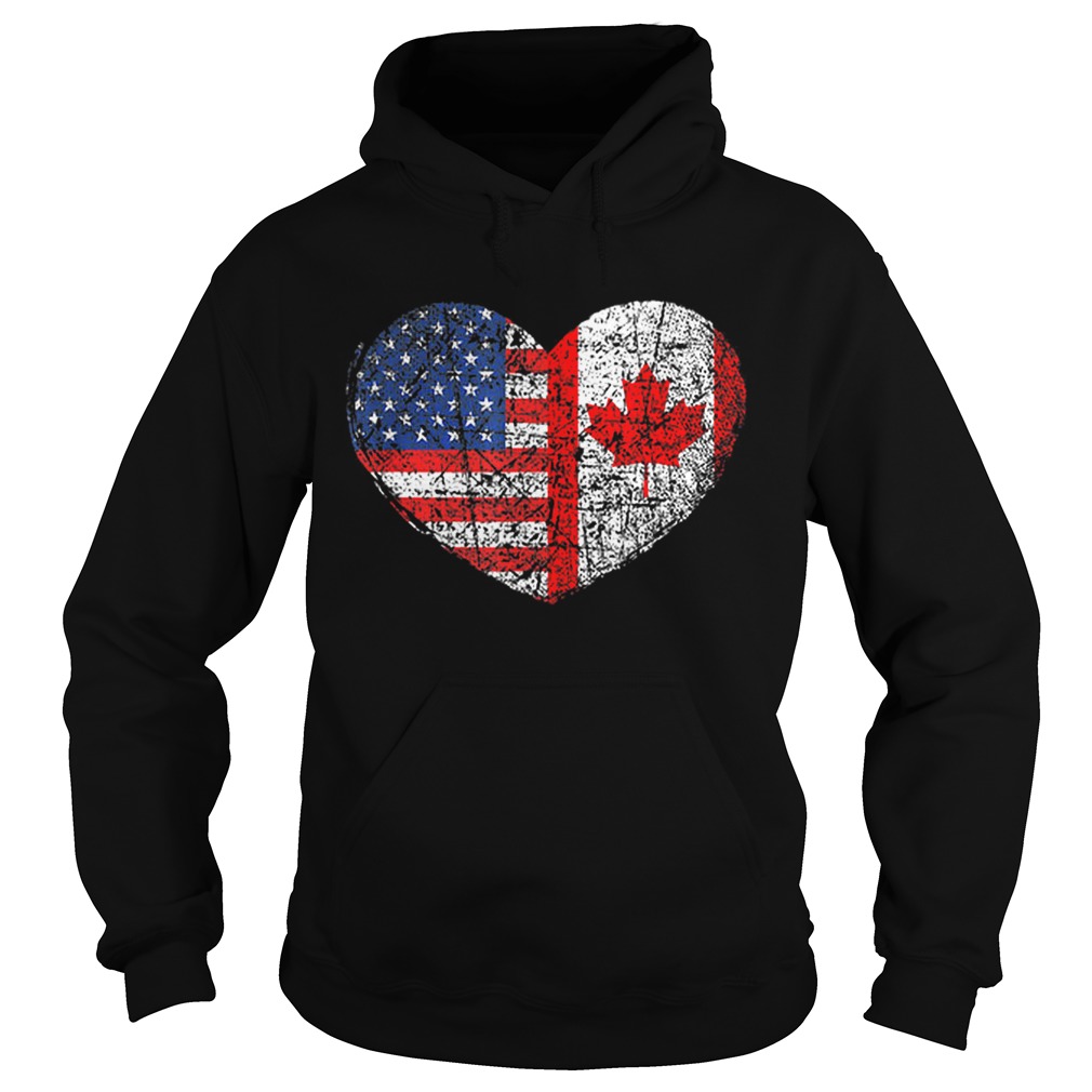 USA Canada HeartDual Citizenship Hoodie