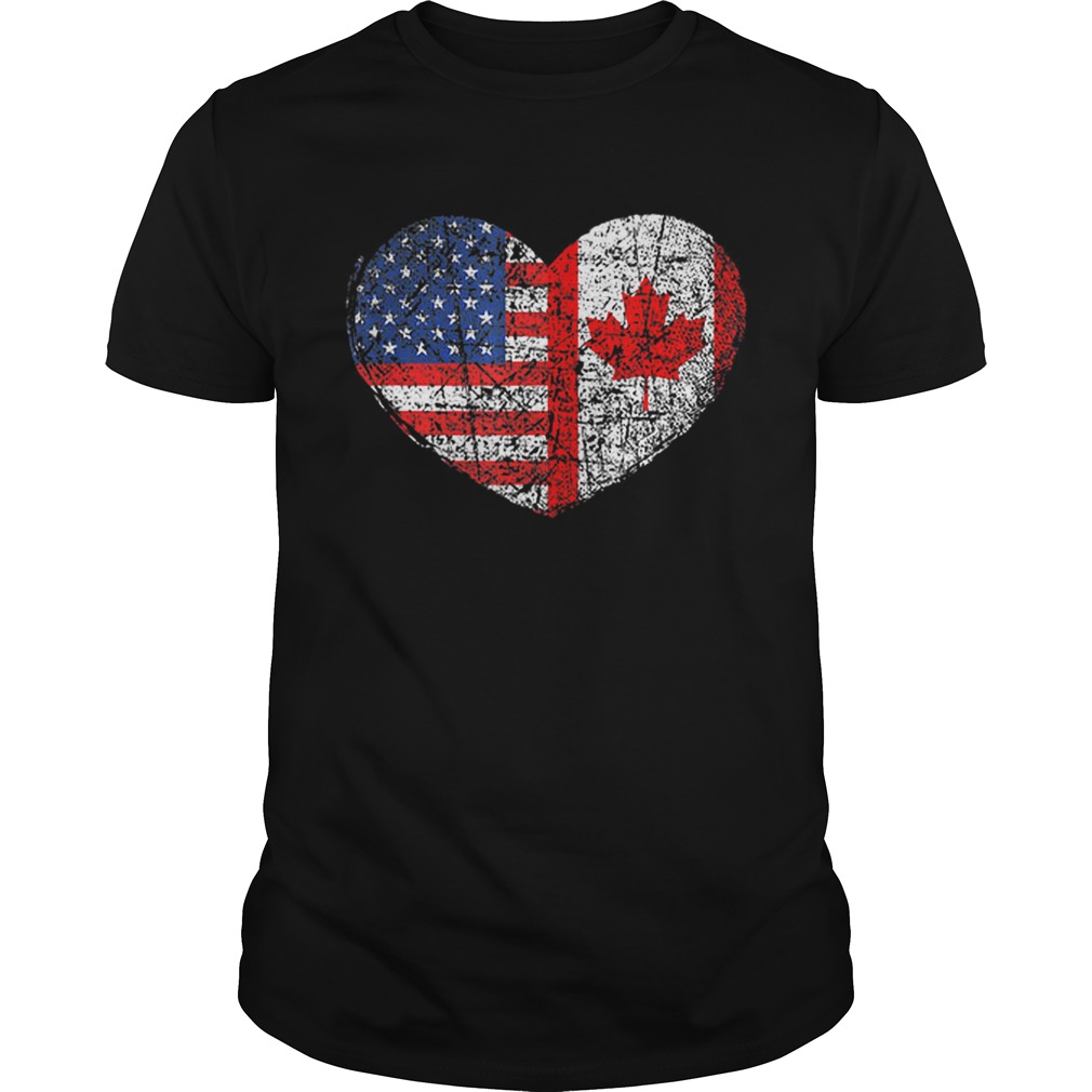 USA Canada HeartDual Citizenship shirt