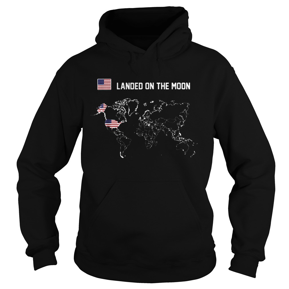 USA Flag Landed On The Moon Map American Hoodie