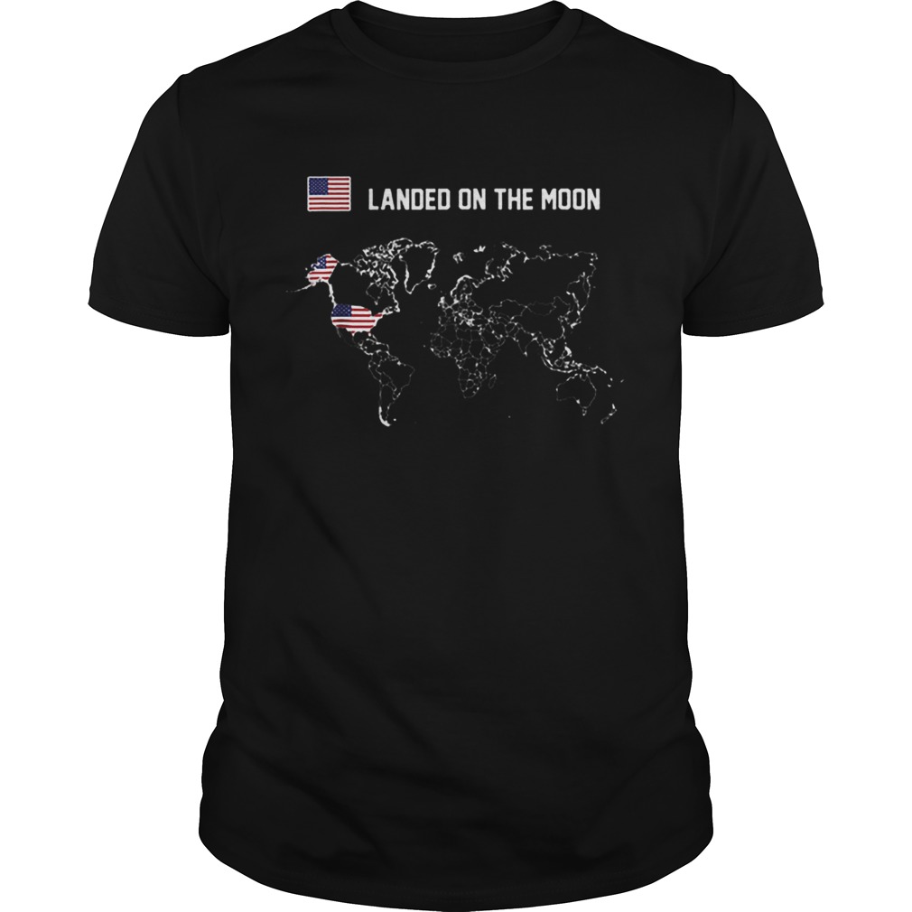 USA Flag Landed On The Moon Map American shirt