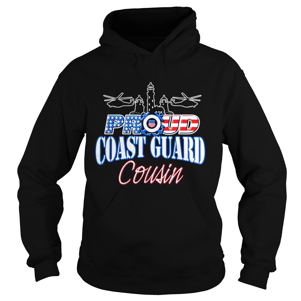 USA Proud Coast Guard Cousin USA Flag Military Hoodie