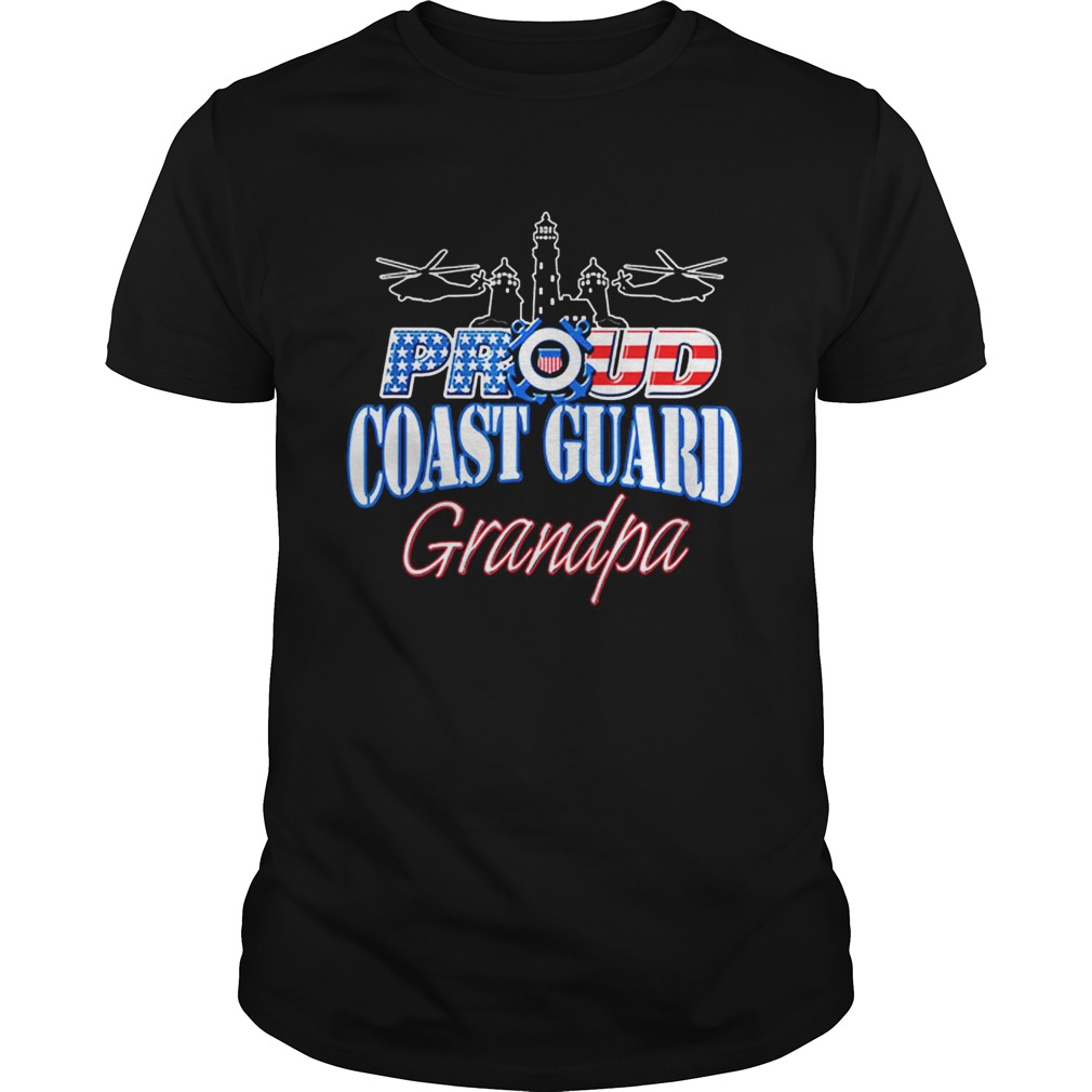 USA Proud Coast Guard Grandpa USA Flag Military shirt