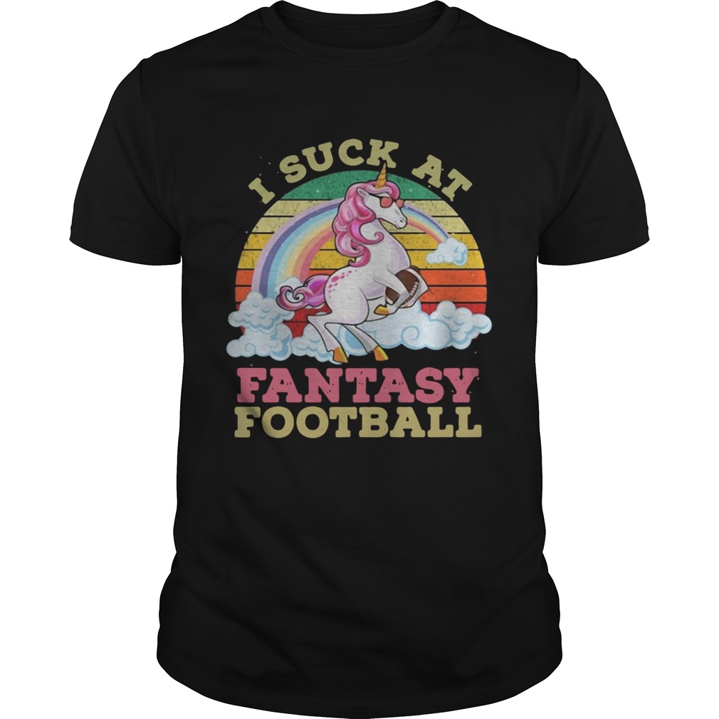 Unicorn I suck atfantasy football retro shirt