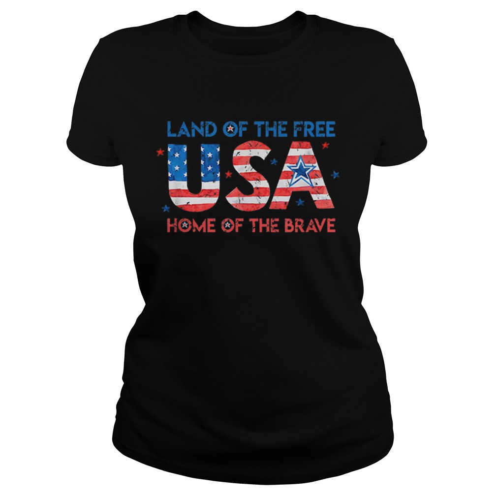 Usa Home Of The Free Land Of The Brave 4th Of July Flag Classic Ladies