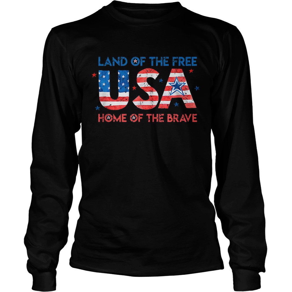 Usa Home Of The Free Land Of The Brave 4th Of July Flag LongSleeve