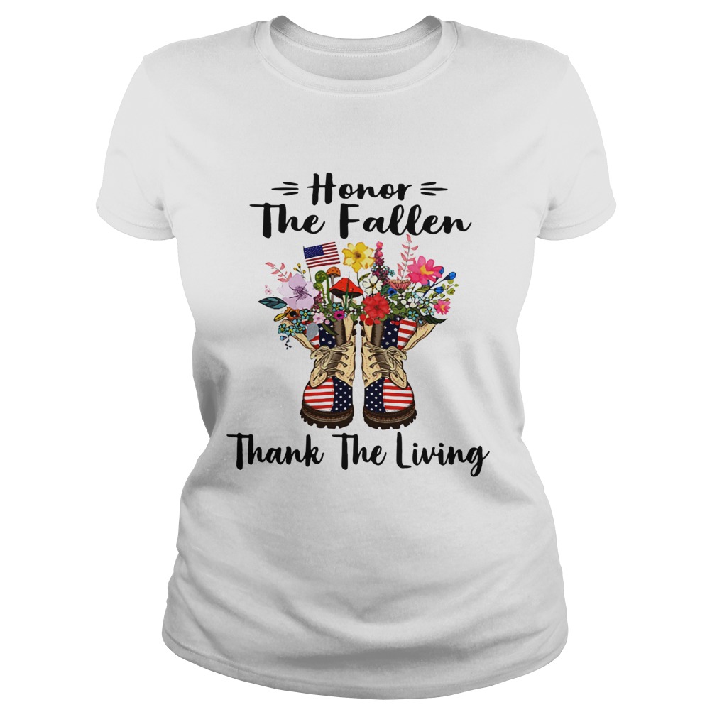 Veteran boots flower honor the fallen thank the living 4th of July independence day Classic Ladies