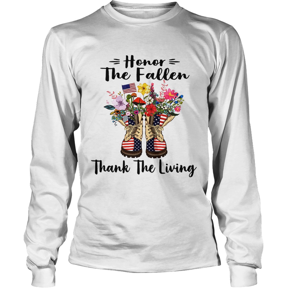 Veteran boots flower honor the fallen thank the living 4th of July independence day LongSleeve