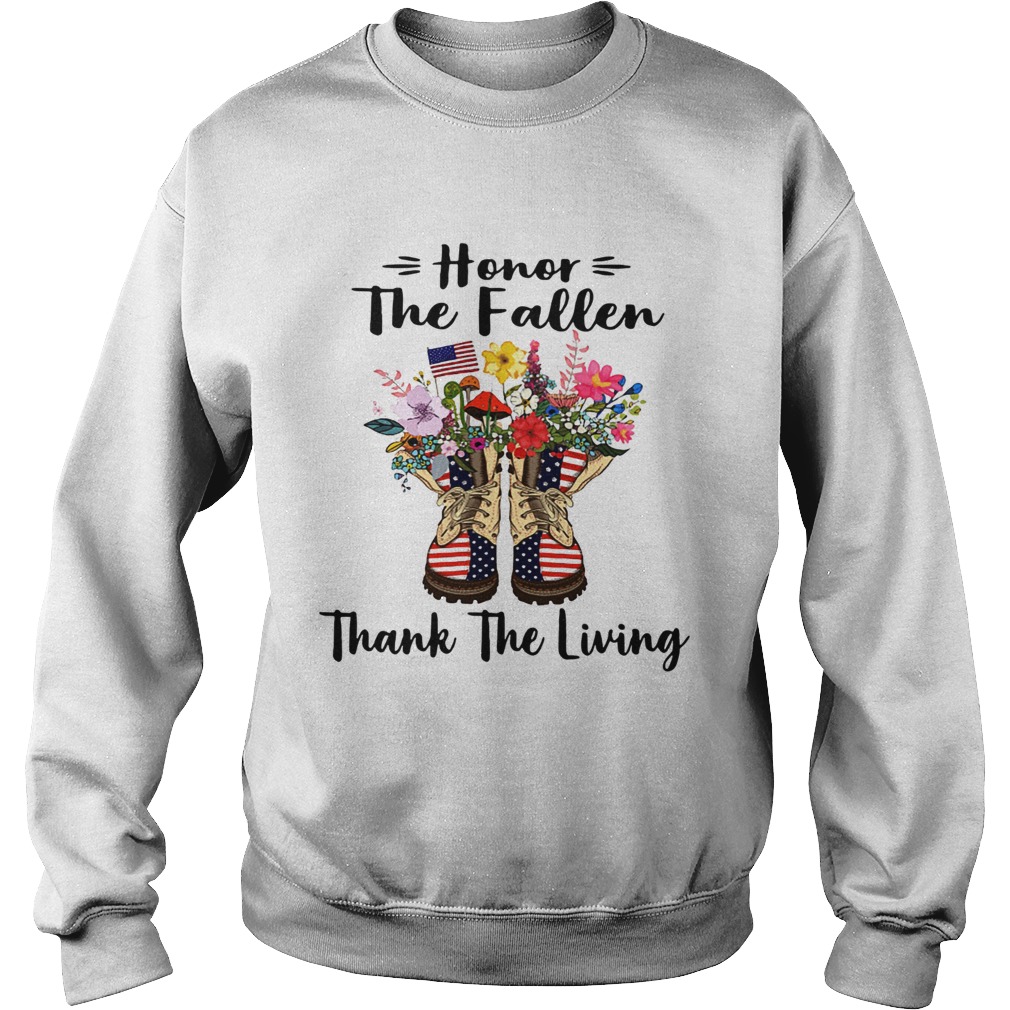 Veteran boots flower honor the fallen thank the living 4th of July independence day Sweatshirt
