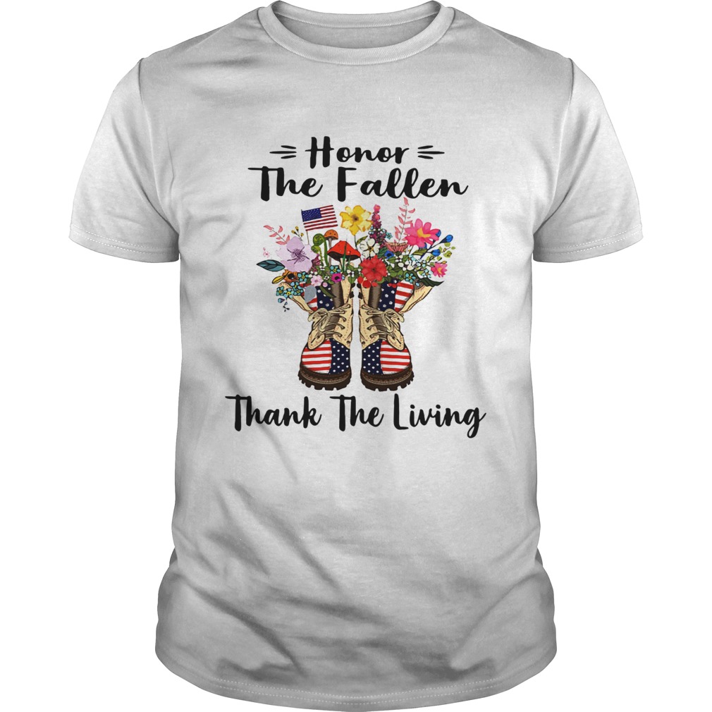 Veteran boots flower honor the fallen thank the living 4th of July independence day shirt