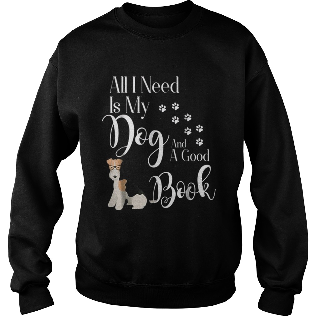 Wire Haired Fox Terrier Book Reading Dog Gift Sweatshirt