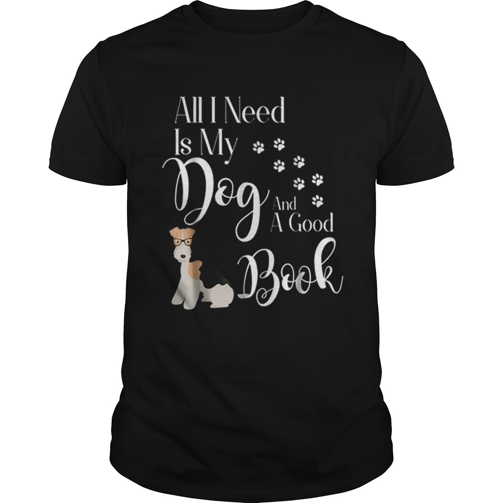 Wire Haired Fox Terrier Book Reading Dog Gift shirt