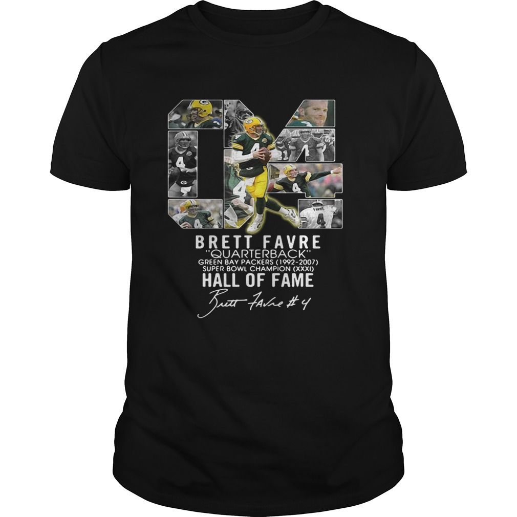 04 Brett Favre quarterback green bay packers 19922007 super bowl champion hall of fame shirt