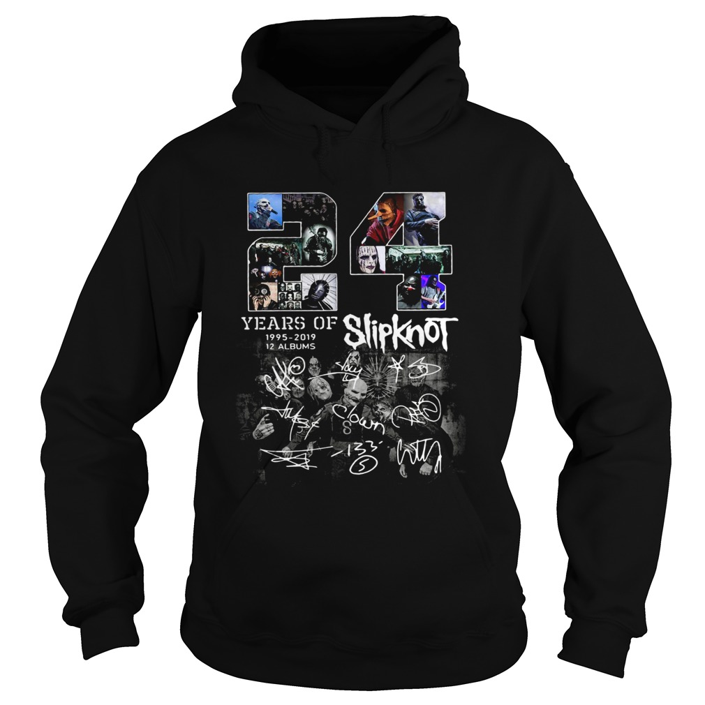 156618691024 years of 1995 2019 12 albums Slipknot signature Halloween Hoodie