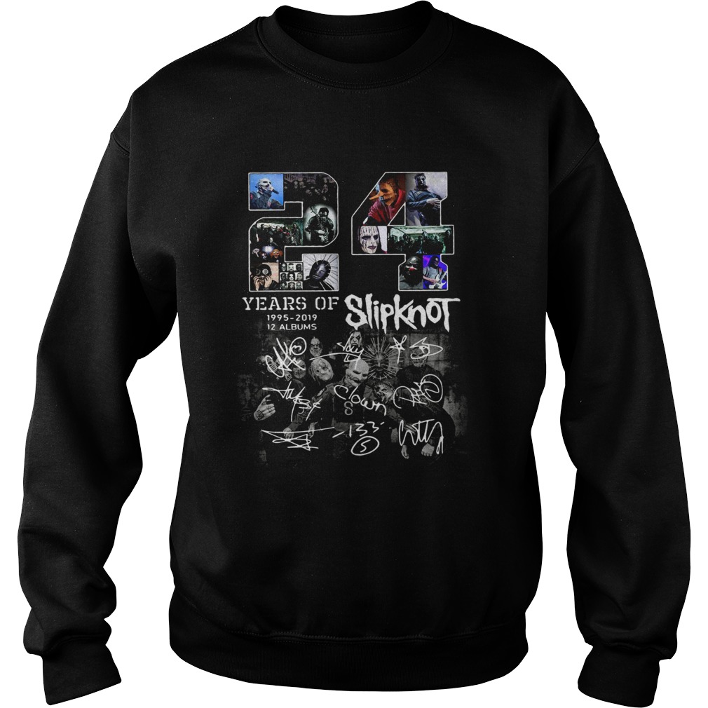 156618691024 years of 1995 2019 12 albums Slipknot signature Halloween Sweatshirt