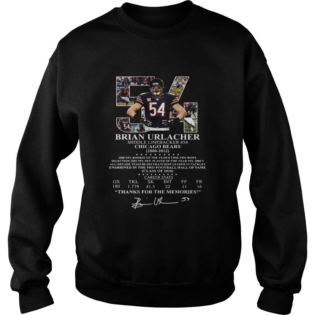 54 Brian Urlacher middle linebacker Chicago Bears Sweatshirt
