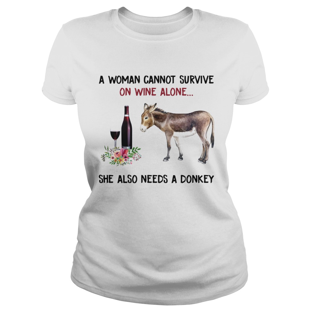 A woman cannot survive on wine alone she also needs a donkey Classic Ladies